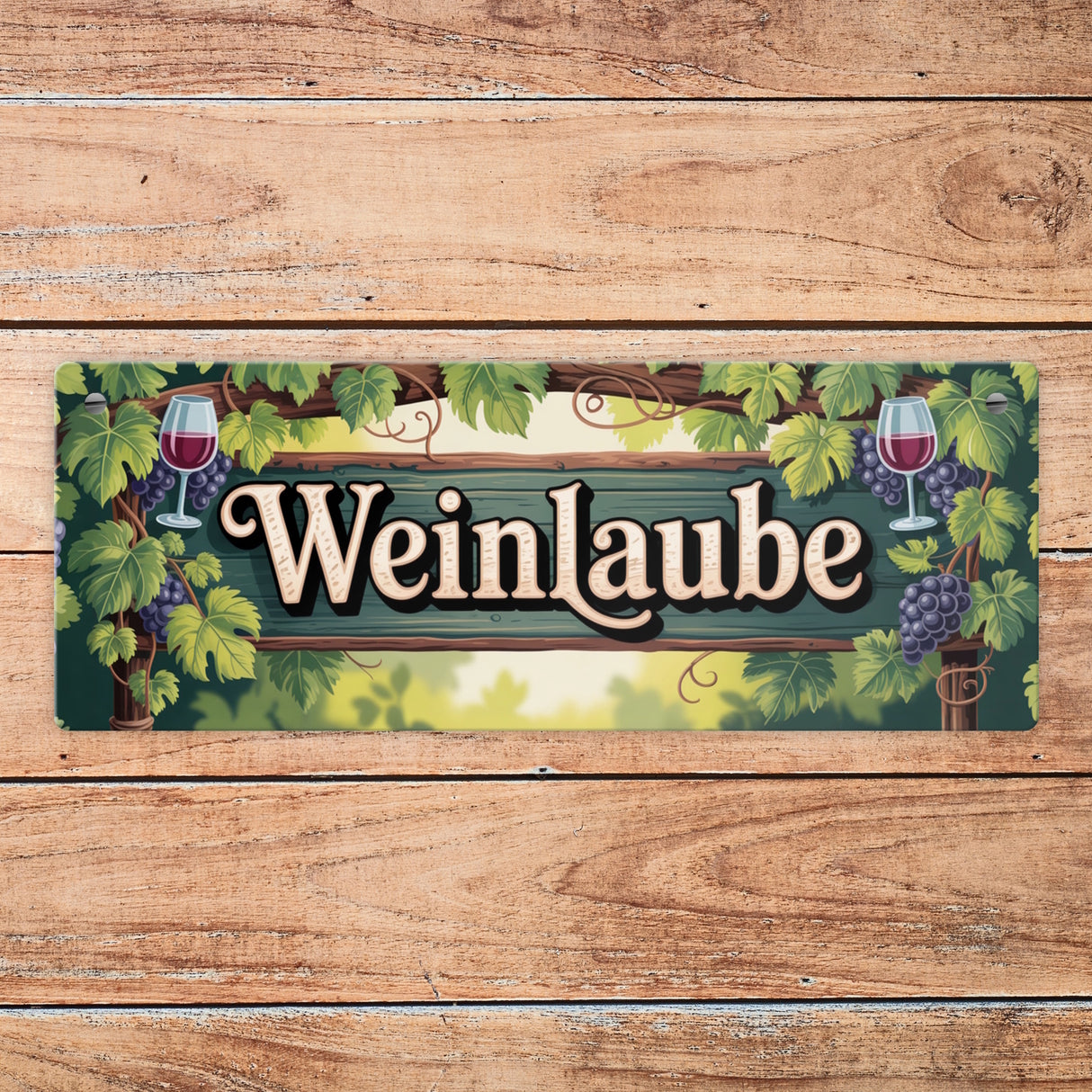 Weinlaube Reben Metallschild für Weingarten Vintage