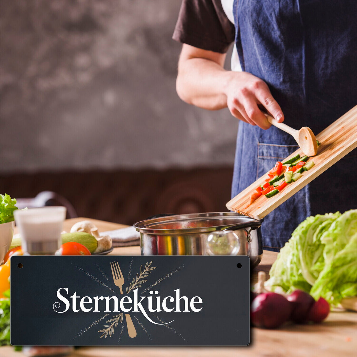 Sterneküche Metallschild für gehobene Küchenkunst