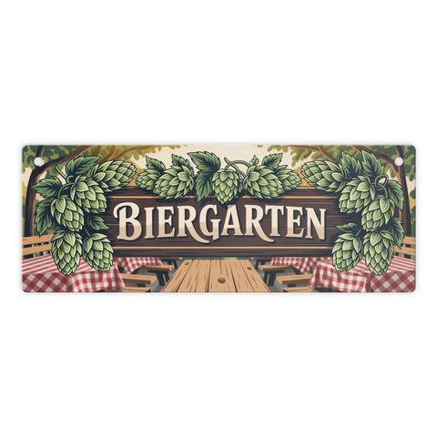 Biergarten Rustikale Biergartenszene Metallschild