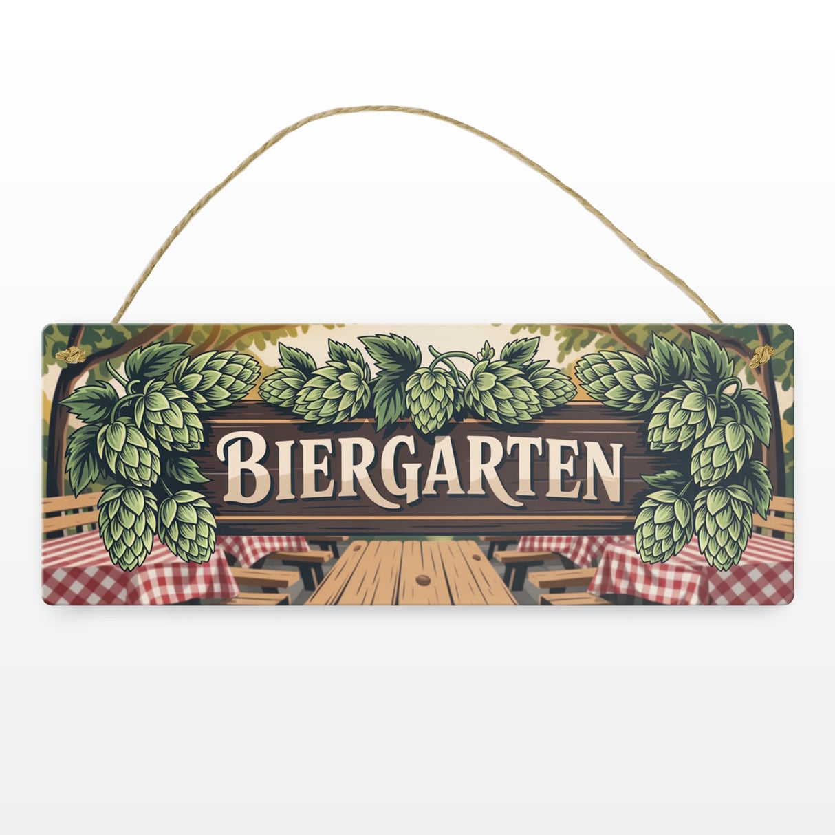 Biergarten Rustikale Biergartenszene Metallschild