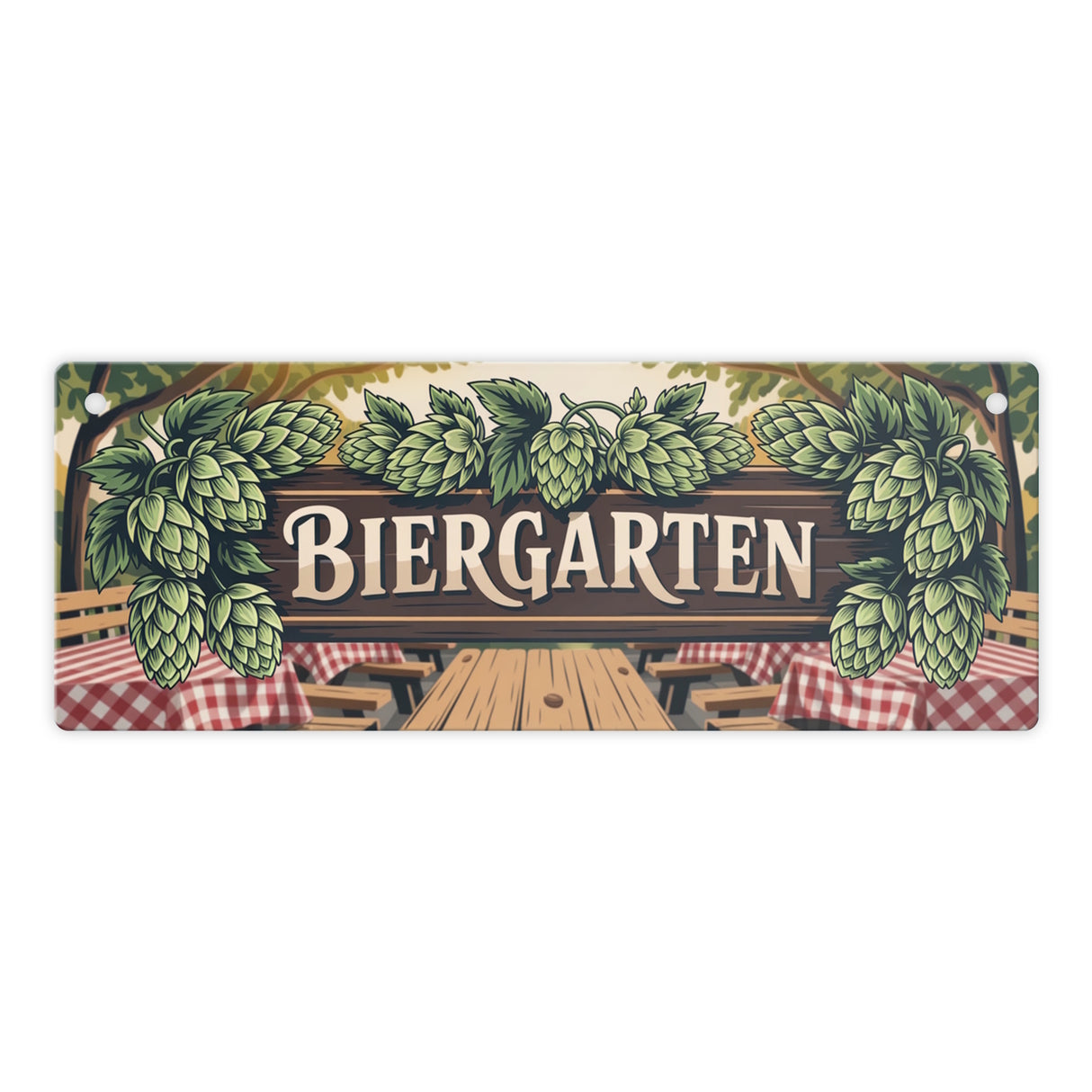 Biergarten Rustikale Biergartenszene Metallschild