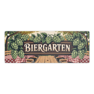 Biergarten Rustikale Biergartenszene Metallschild