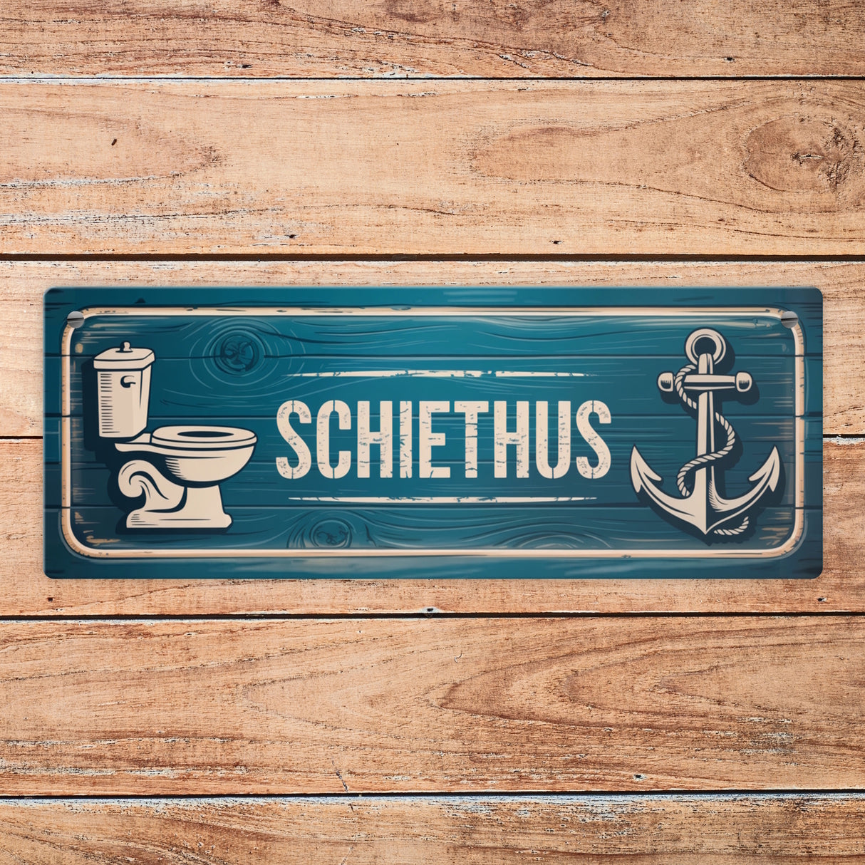 Nautisches SCHIETHUS Metallschild für maritimes Badezimmer
