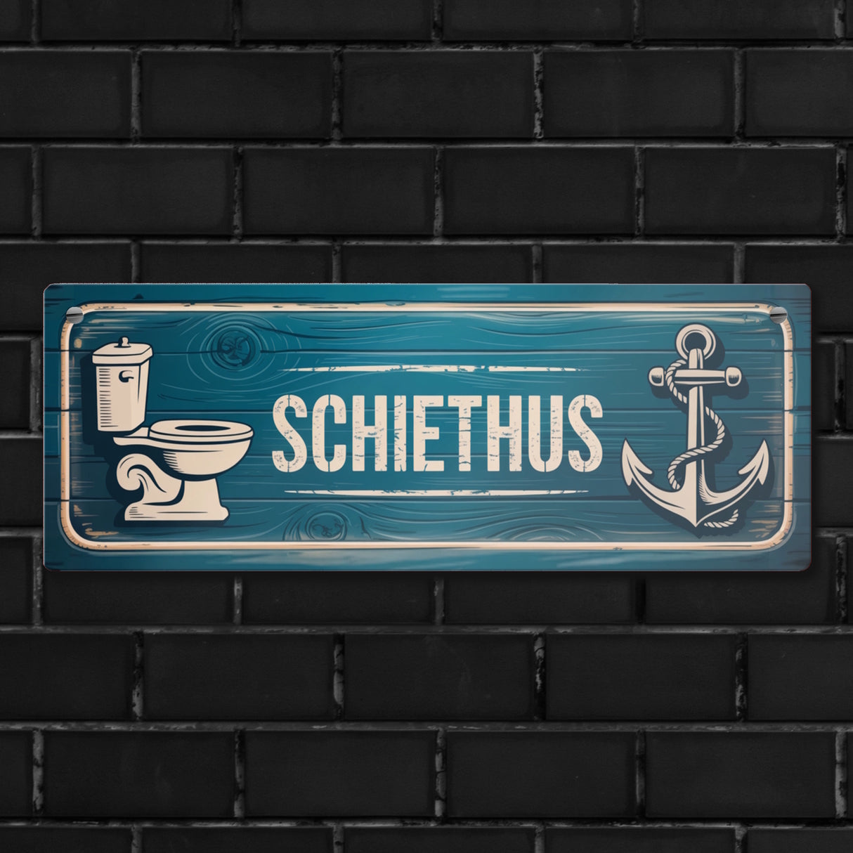 Nautisches SCHIETHUS Metallschild für maritimes Badezimmer