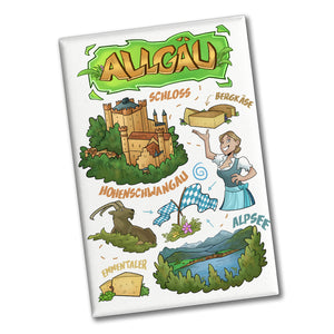 Allgäu Pop Art Comic Souvenir Souvenir Magnet - Alpsee