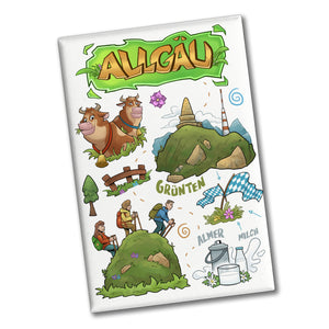 Allgäu Pop Art Comic Souvenir Souvenir Magnet - Grünten