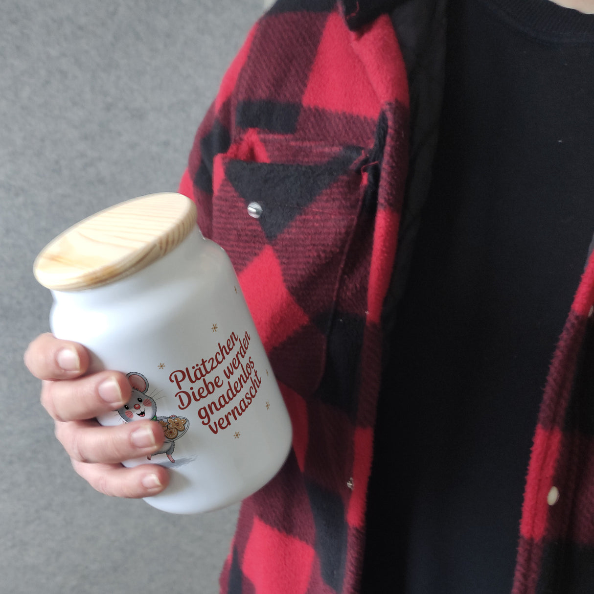 Niedliche Maus Keksdose Plätzchen Spruch Weihnachten