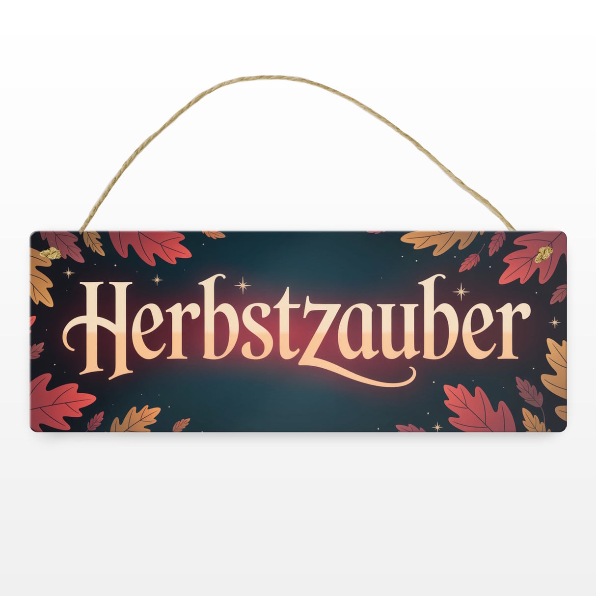 Herbstzauber Metallschild mit bunten Blättern