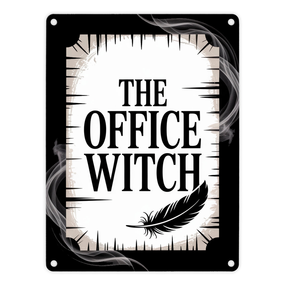 The Office Witch - Metallschild in 15x20 cm mit Mystik-Design