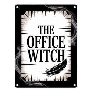 The Office Witch - Metallschild in 15x20 cm mit Mystik-Design