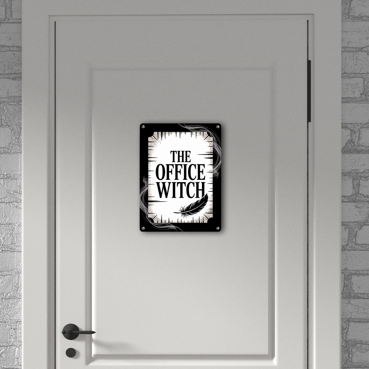 The Office Witch - Metallschild in 15x20 cm mit Mystik-Design