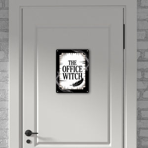 The Office Witch - Metallschild in 15x20 cm mit Mystik-Design