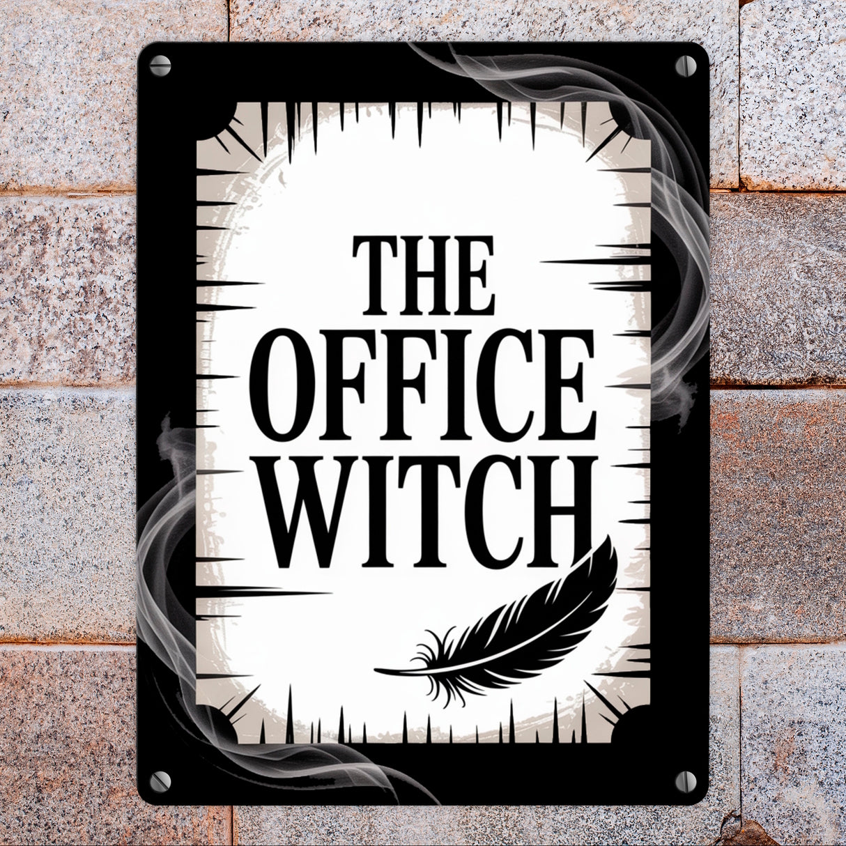 The Office Witch - Metallschild in 15x20 cm mit Mystik-Design
