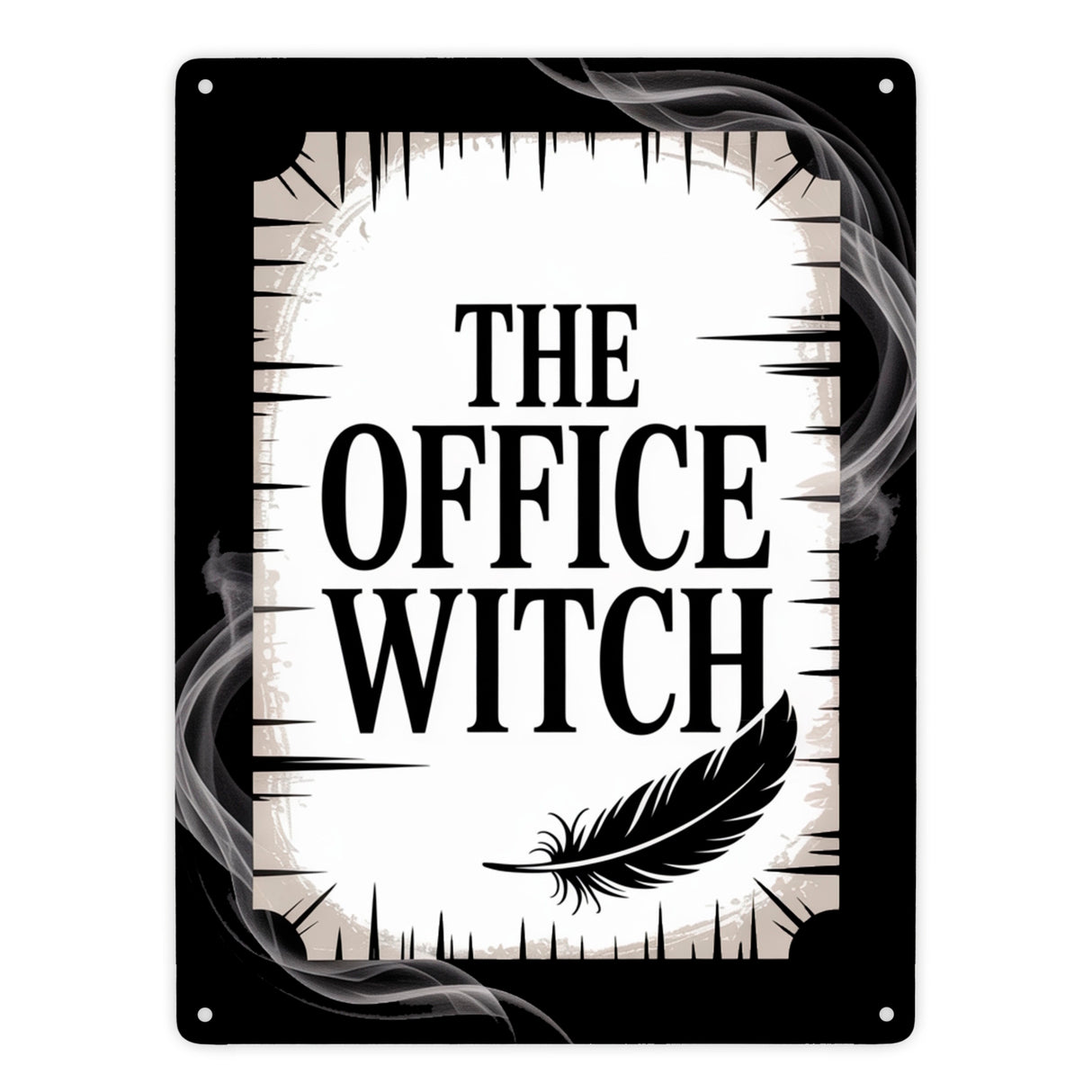 The Office Witch - Metallschild in 15x20 cm mit Mystik-Design