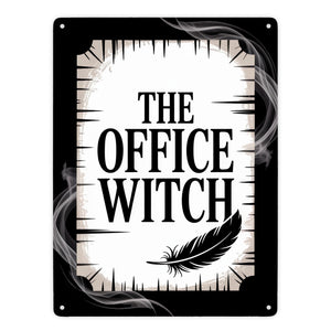 The Office Witch - Metallschild in 15x20 cm mit Mystik-Design