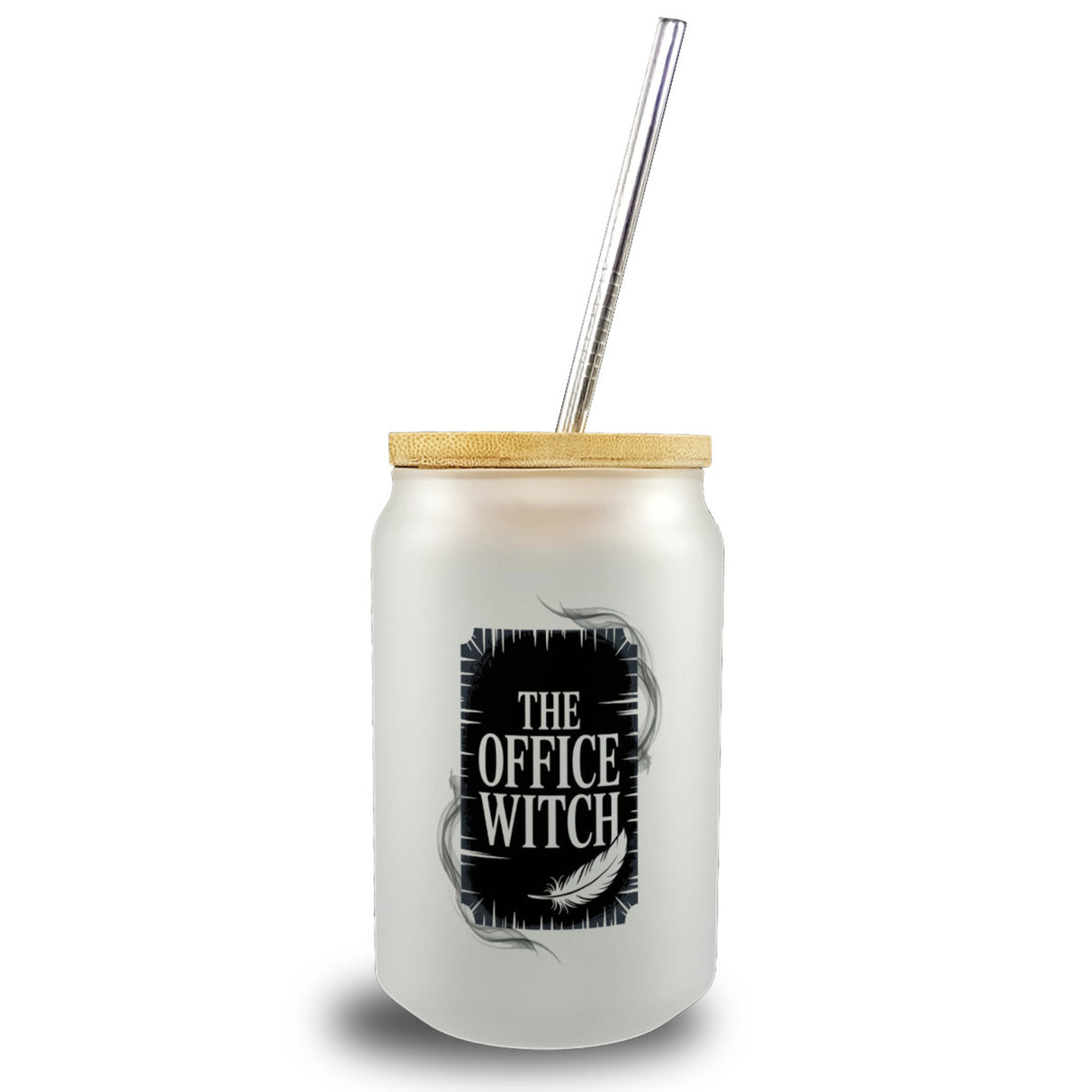 The Office Witch Parodie Trinkglas mit Bambusdeckel