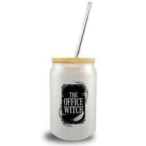 The Office Witch Parodie Trinkglas mit Bambusdeckel