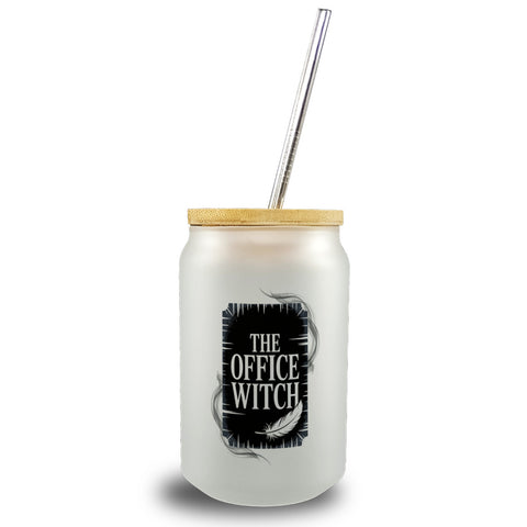 The Office Witch Parodie Trinkglas mit Bambusdeckel