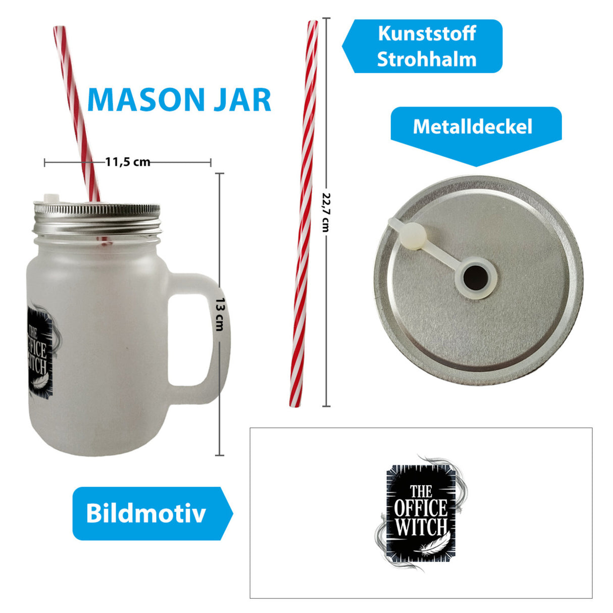 The Office Witch Parodie Trinkglas mit Bambusdeckel