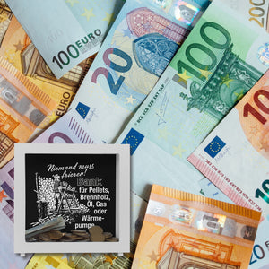 Bank für Heizmaterialien Spardose
