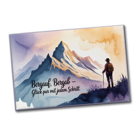 Wanderer Alpen Souvenir Souvenir Magnet - Glück pur