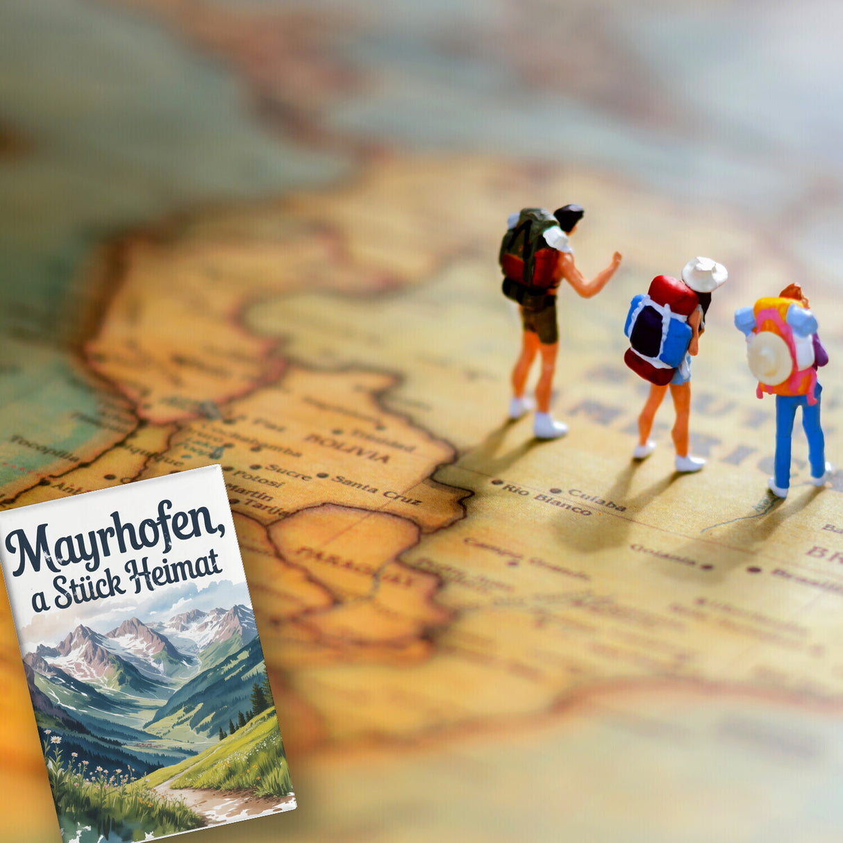 Alpenpanorama Aquarell Mayrhofen Souvenir Souvenir Magnet