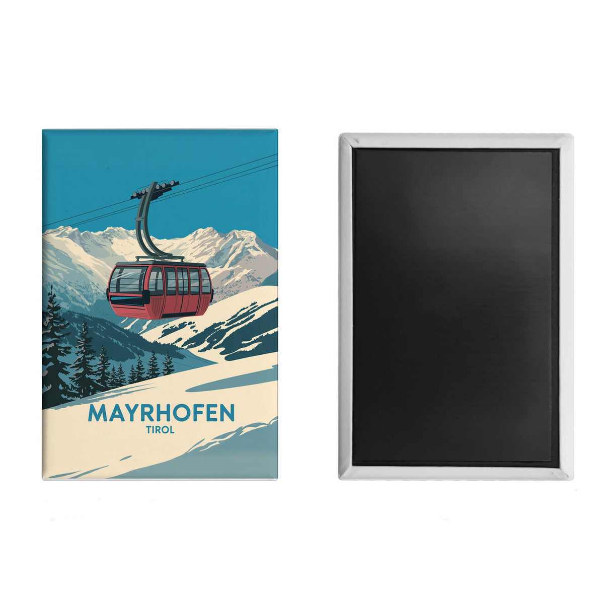 MAYRHOFEN Tirol Retro Souvenir Souvenir Magnet mit Seilbahn