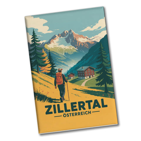 Vintage Zillertal Souvenir Souvenir Magnet mit Wanderer