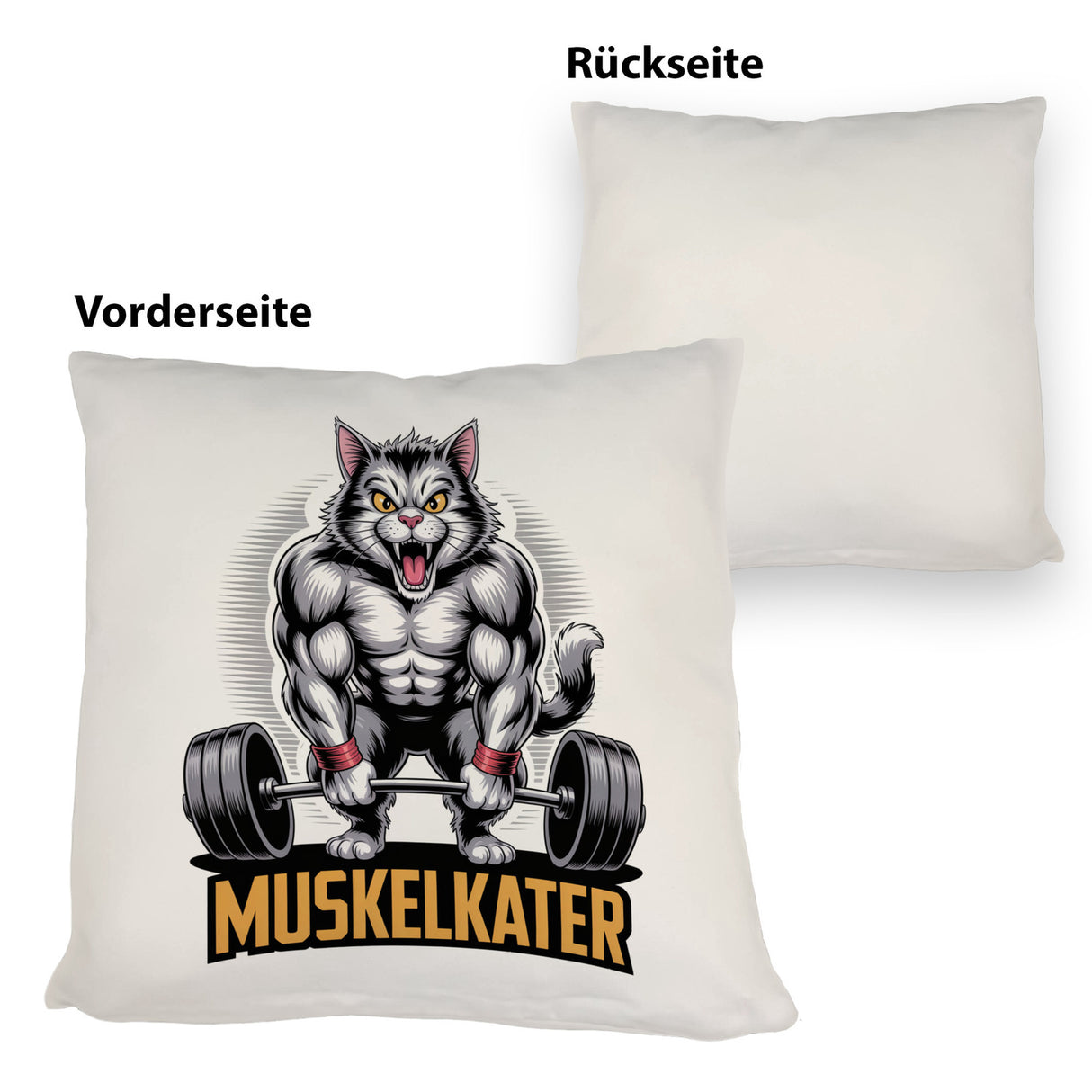Muskulöse Katze MUSKELKATER Kissen für Fitness-Fans