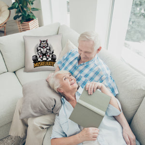 Muskulöse Katze MUSKELKATER Kissen für Fitness-Fans