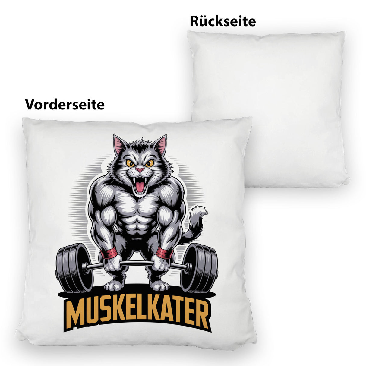 Muskulöse Katze MUSKELKATER Kissen für Fitness-Fans