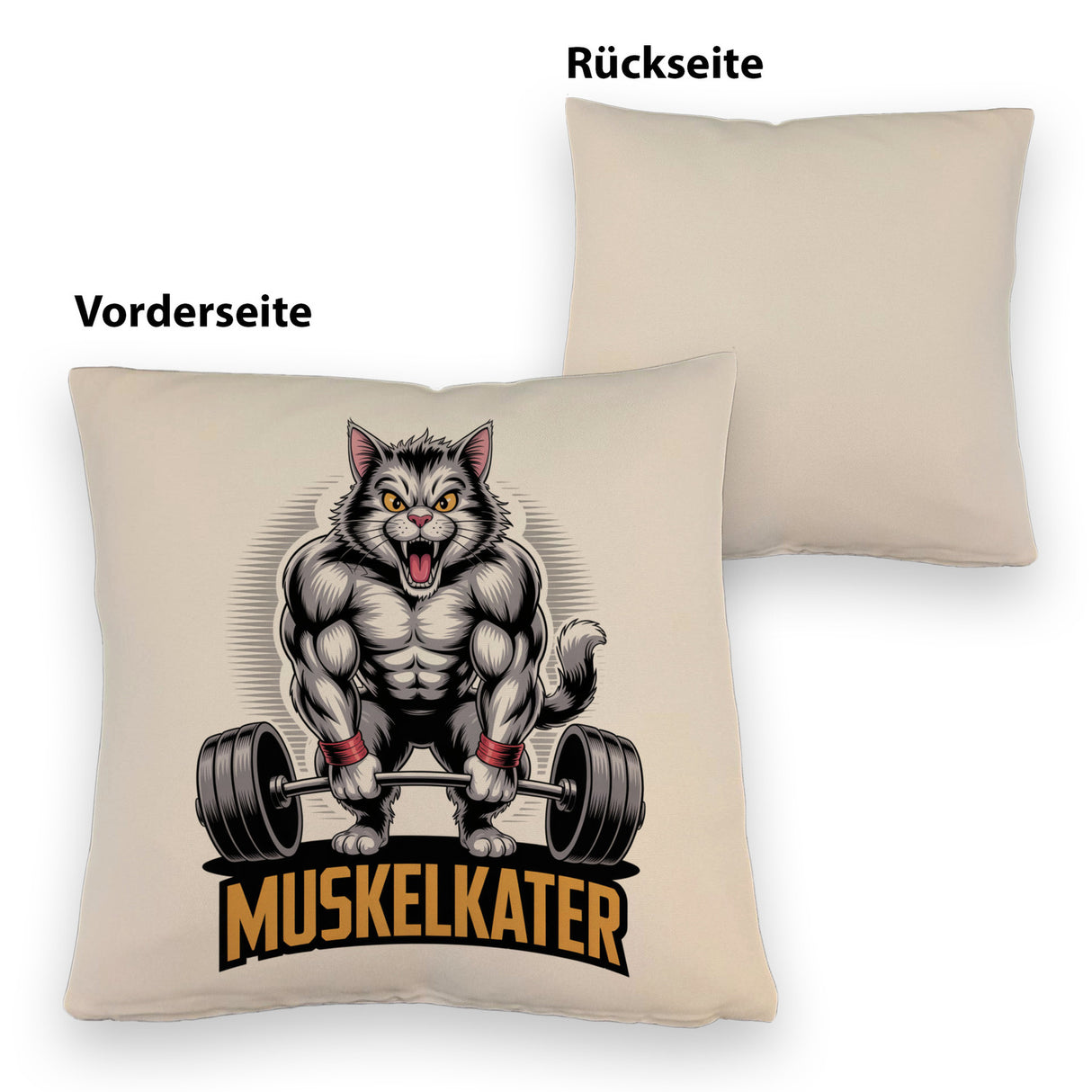 Muskulöse Katze MUSKELKATER Kissen für Fitness-Fans