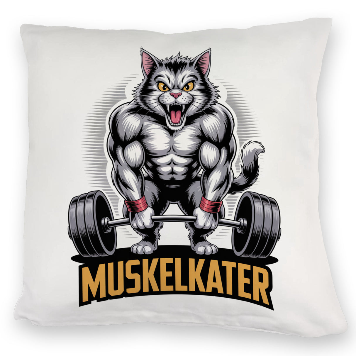 Muskulöse Katze MUSKELKATER Kissen für Fitness-Fans