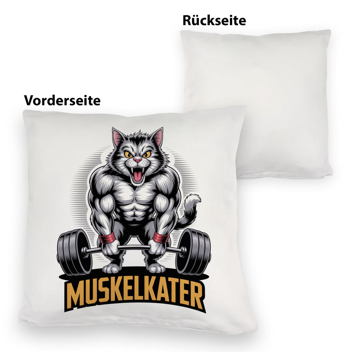 Muskulöse Katze MUSKELKATER Kissen für Fitness-Fans