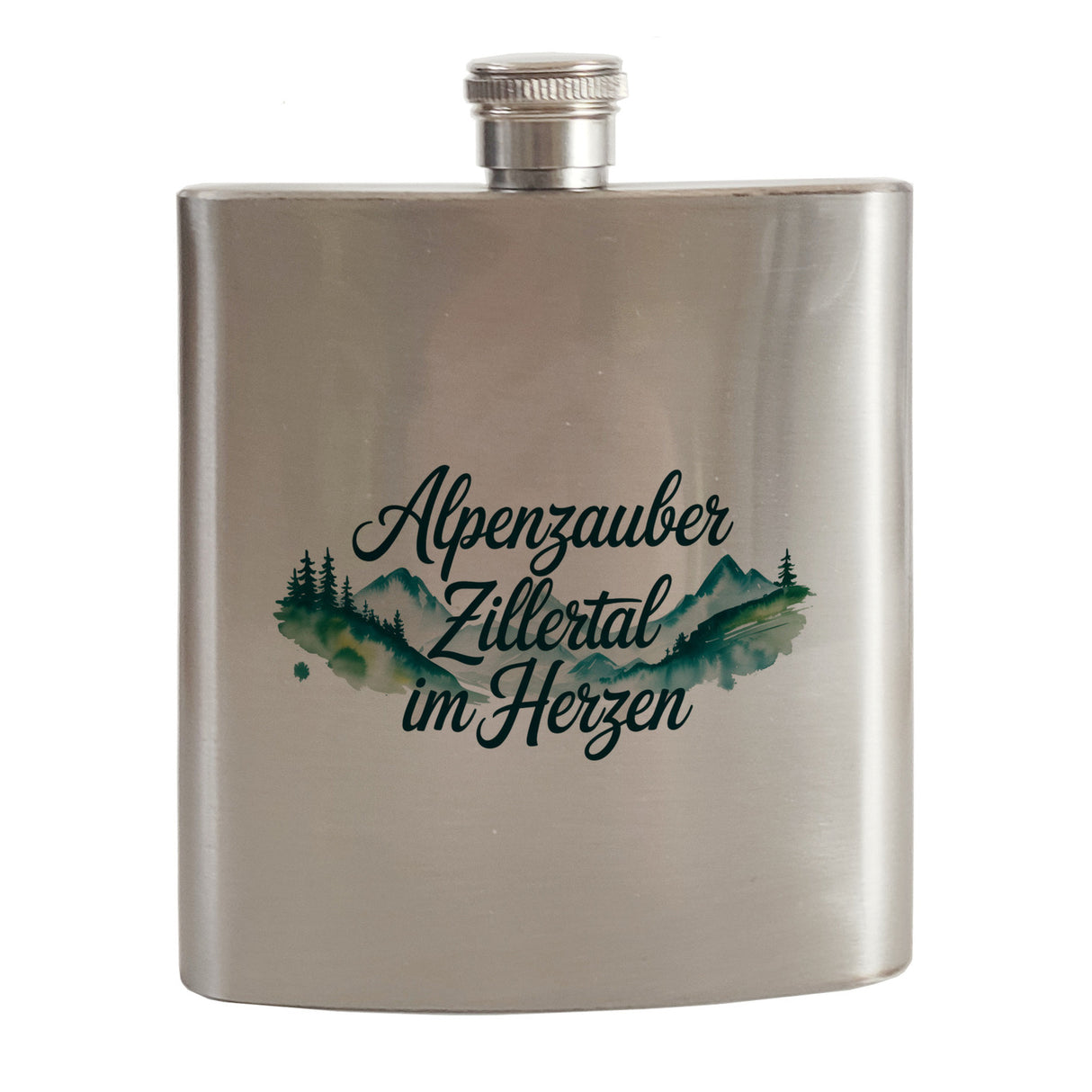 Alpenzauber Zillertal im Herzen Flachmann n Berglandschaft