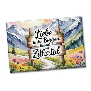 Liebe in den Bergen beginnt im Zillertal Souvenir Magnet