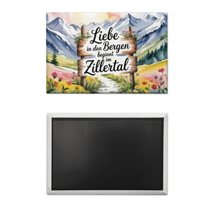 Liebe in den Bergen beginnt im Zillertal Souvenir Magnet