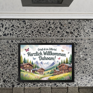 Griaß di im Zillertal Fußmatte in 35x50 cm Tiroler Chalets