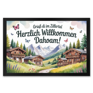 Griaß di im Zillertal Fußmatte in 35x50 cm Tiroler Chalets
