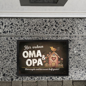 Elternregeln sind hier außer Kraft gesetzt! Fußmatte in 35x50 cm OMA und OPA