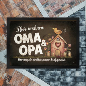 Elternregeln sind hier außer Kraft gesetzt! Fußmatte in 35x50 cm OMA und OPA