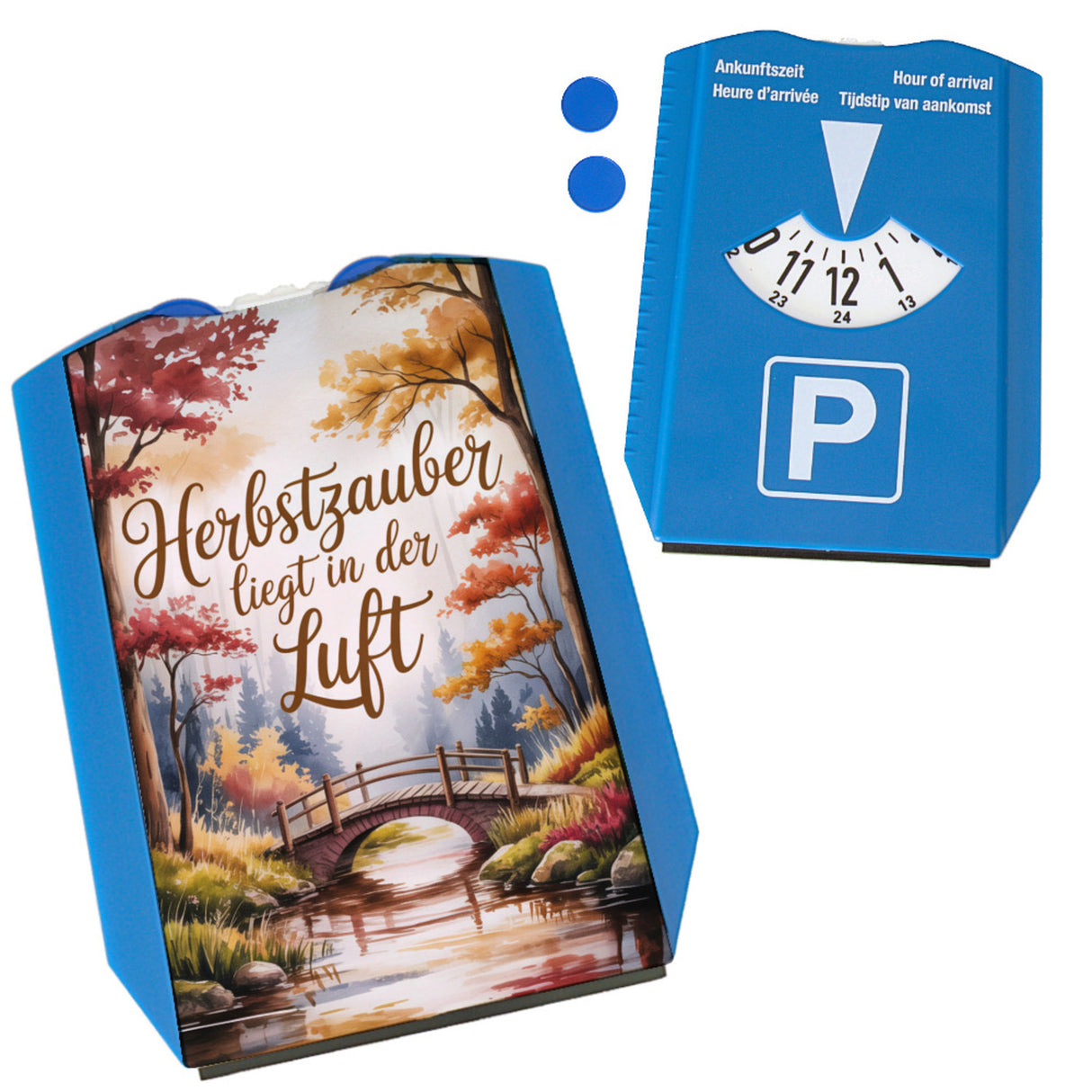 Herbstzauber liegt in der Luft Herbstliche Waldszene mit einer hölzernen Brücke Magnet