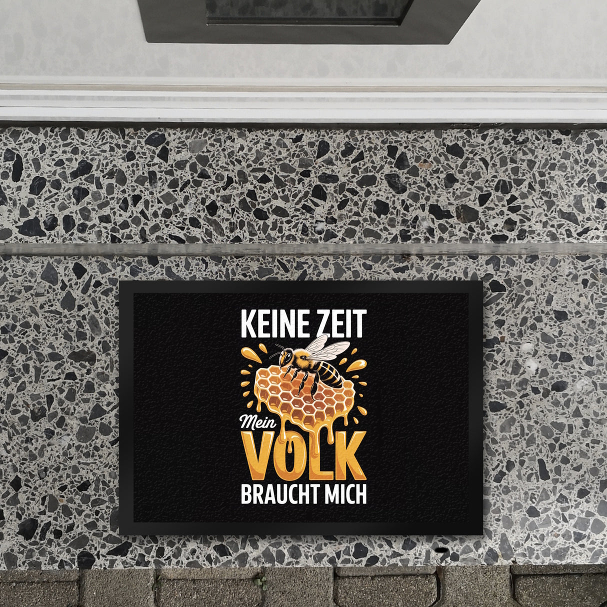 Biene Honigwabe Fußmatte in 35x50 cm für Imker - Keine Zeit