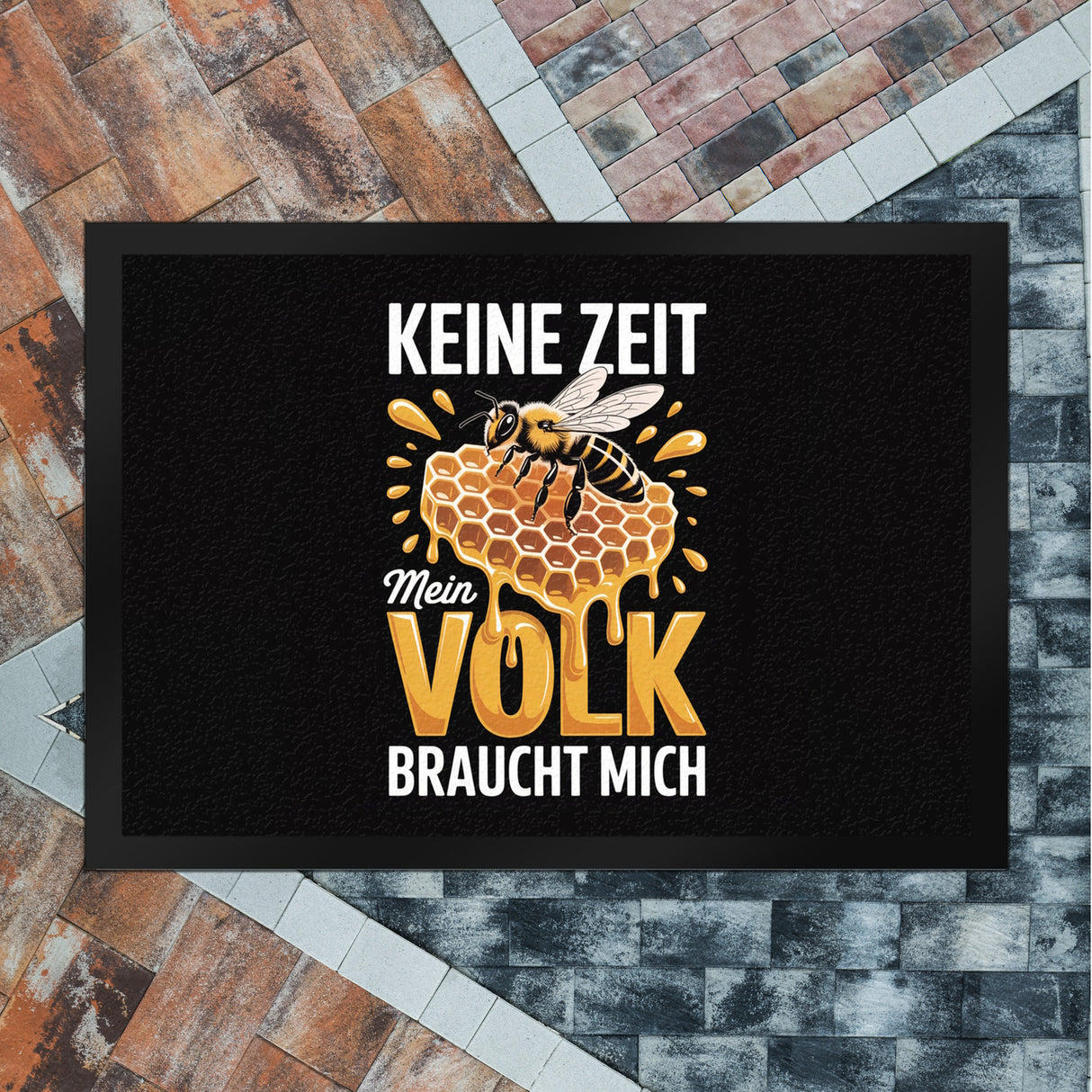 Biene Honigwabe Fußmatte in 35x50 cm für Imker - Keine Zeit