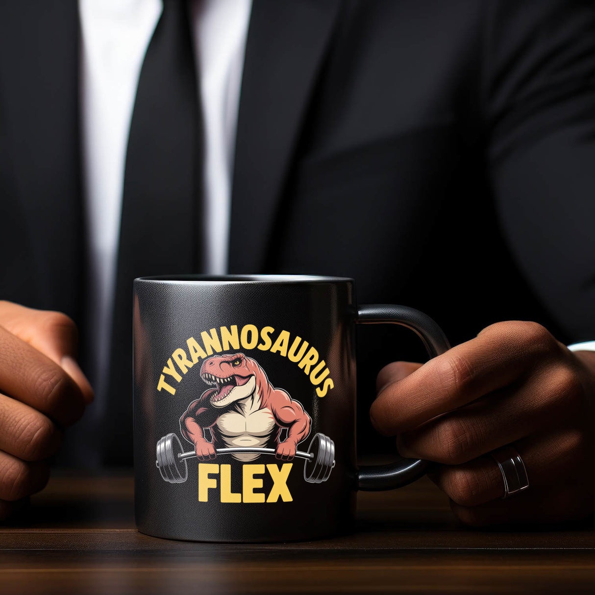 Tyrannosaurus Flex Tasse für Fitness-Fans