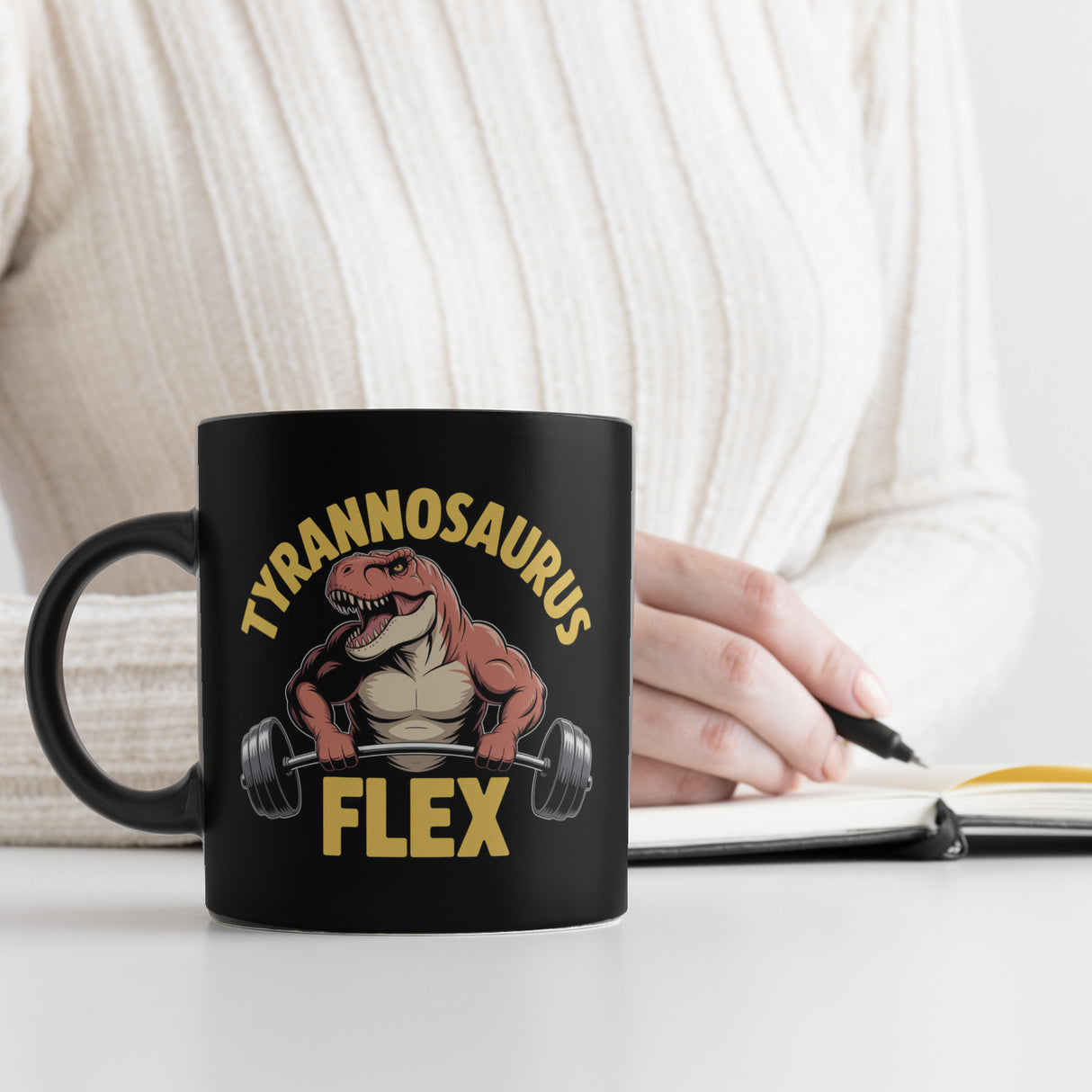 Tyrannosaurus Flex Tasse für Fitness-Fans