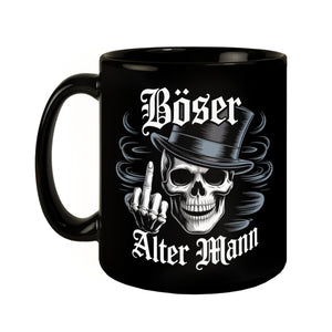 Totenkopf mit Mittelfinger Tasse - Böser alter Mann