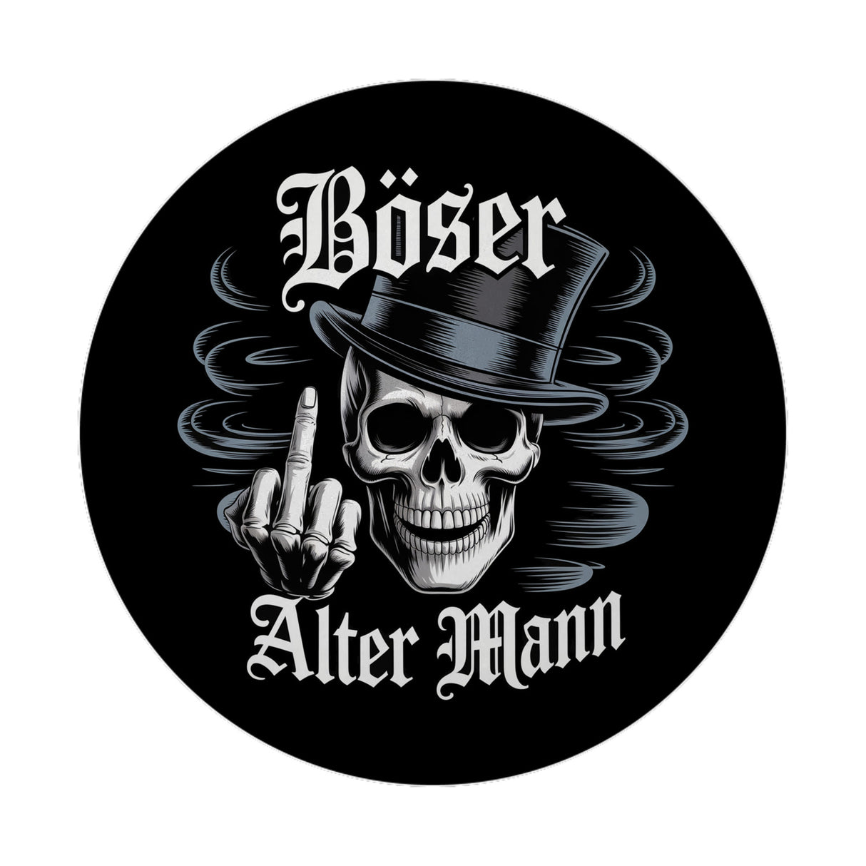 Totenkopf mit Mittelfinger Magnet - Böser alter Mann