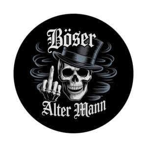 Totenkopf mit Mittelfinger Magnet - Böser alter Mann