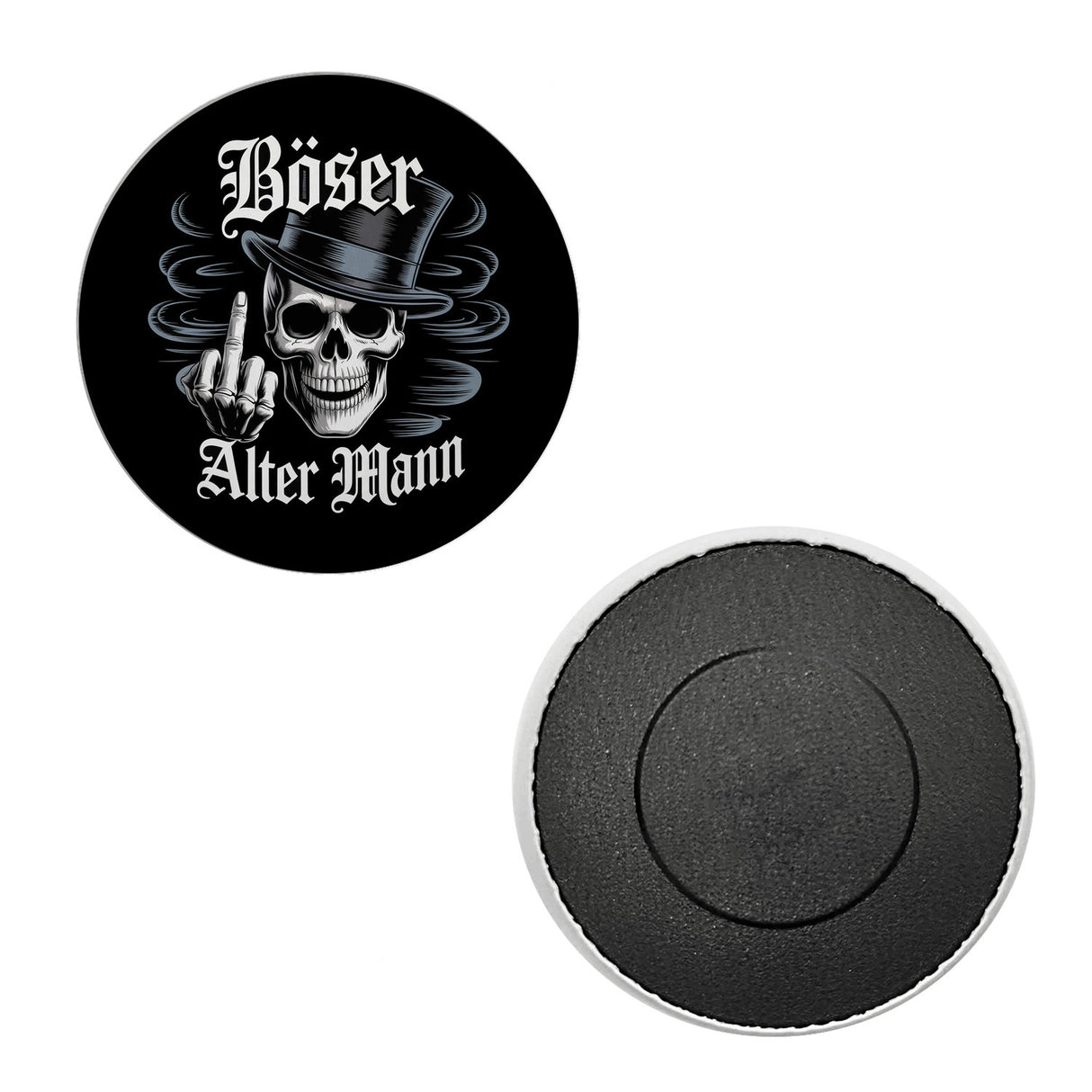 Totenkopf mit Mittelfinger Magnet - Böser alter Mann